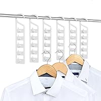Vista 11 de CraftyCrocodile Perchas que ahorran espacio para ropa, paquete de 2, plástico resistente, ahorro de espacio para camisas, pantalones, jeans