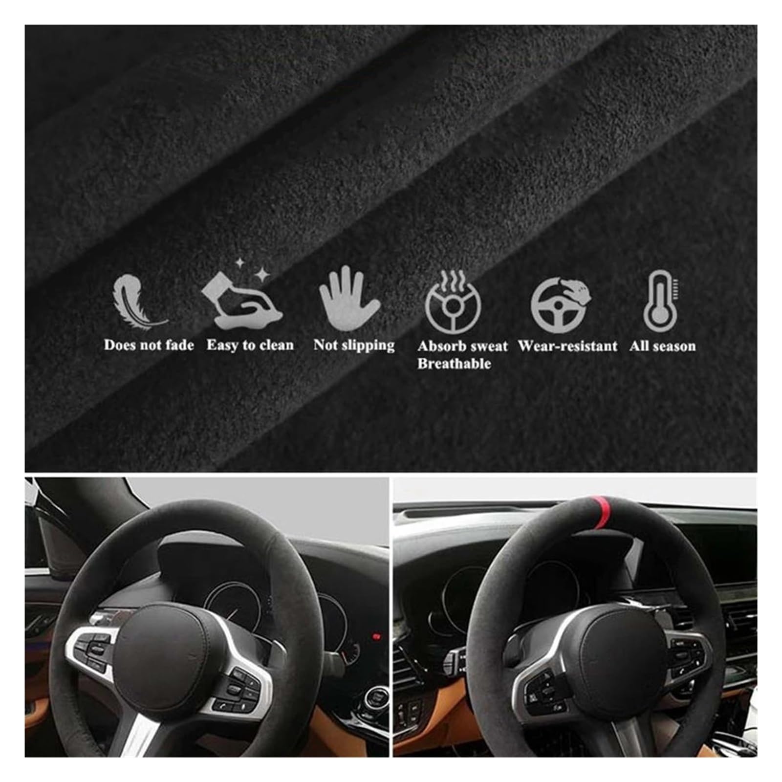 Cubierta Volante Volante De Ante Trenzado para Serie 3 E46 Coupé 2000-2006 para M3 Y para M5 E39 2000-2003 Funda Volante Coche