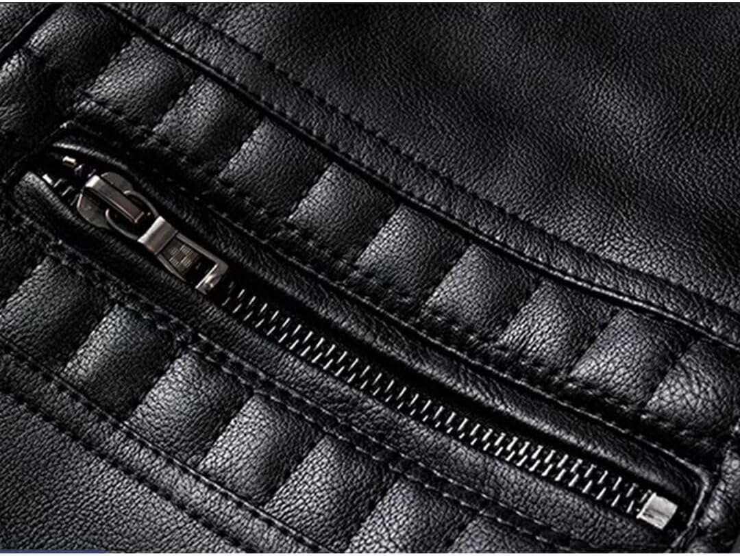 FTIMILD Men's Leather Jacket Motorcycle Jacket Windproof PU Vintage Bomber Jacket with Removable Hood - Image 7