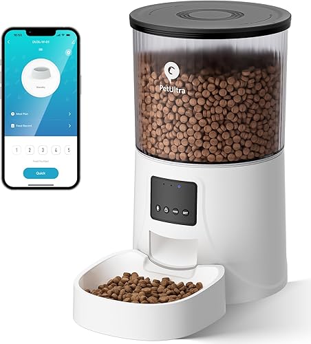 PETULTRA Comedero automático para gatos con aplicación, dispensador de comida para gatos WiFi, alimentador automático programable de 4 litros, 10