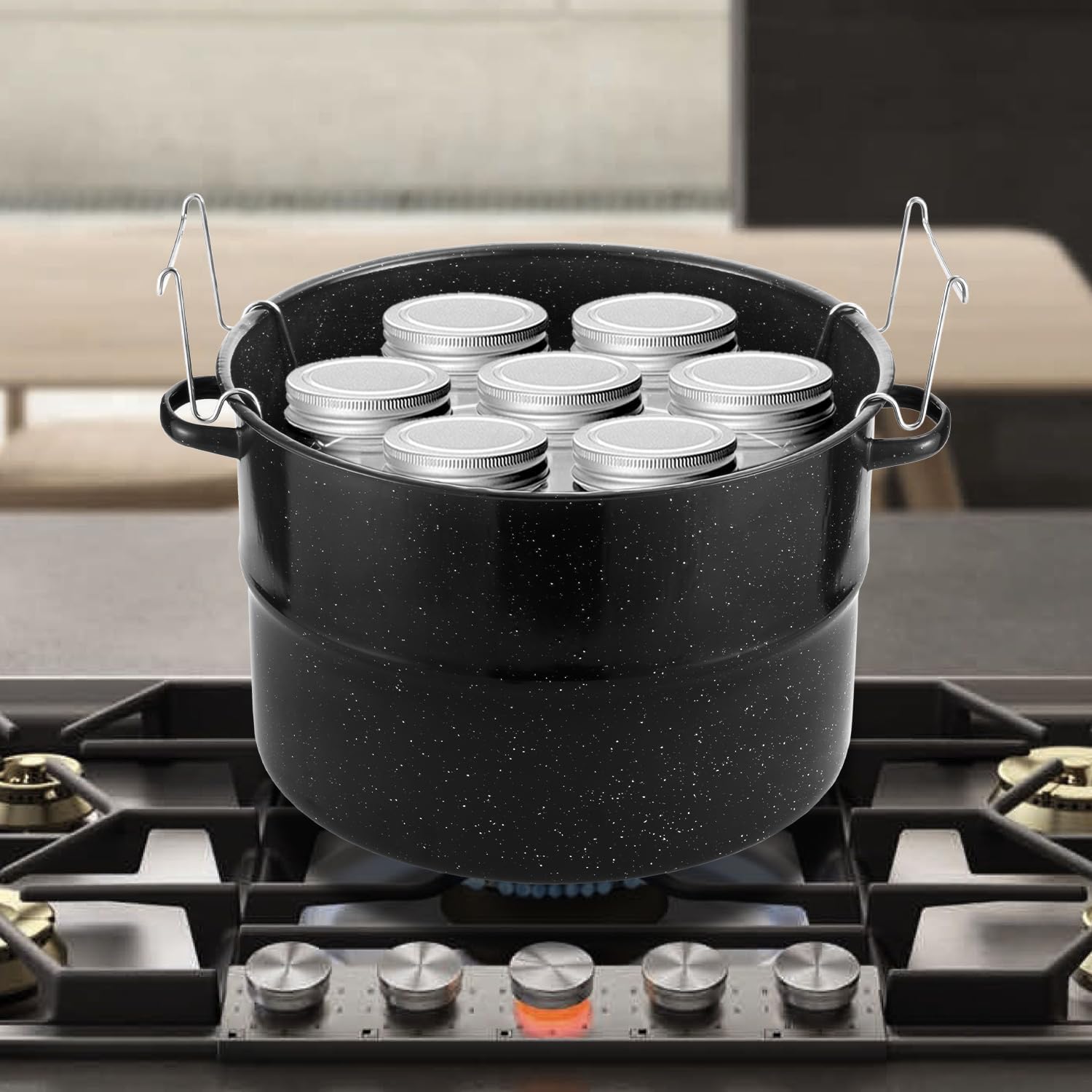 Canning Pot, 21.5QT Water Bath Canning Pot with Rack and Lid, Stainless Steel Canning Rack, Canning Starter Kit for Beginner, for Home, by Kendane.