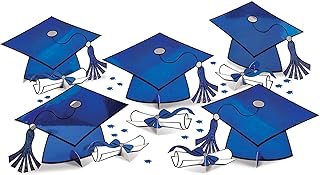 Blue Graduation Table Decorating Kit - Stunning Design & Sturdy Materials | Perfect for Memorable Grad Parties