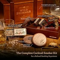 Vista 8 de Cocktail Whiskey Smoker Kit with Torch, Wooden Box & Stand Premium USA Walnut Smoker & 4 Flavors Natural Wood Chips Old Fashioned Smoker Kit