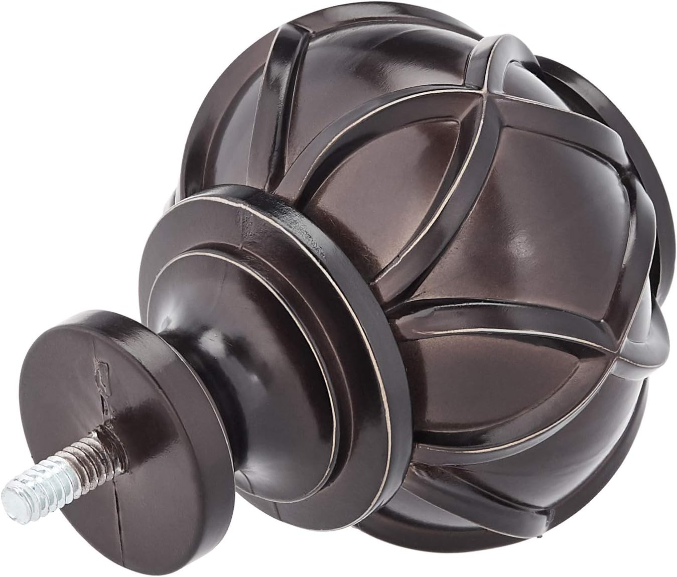 Amazon Basics Round Capped Curtain Rod Finials - Set of Two, Bronze