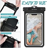 Vista 6 de Funda impermeable para teléfono, paquete de 2 soportes impermeables para iPhone 15 14 13 12 11 Pro Max, Samsung Galaxy, Pixel, bolsa seca universal