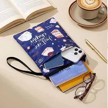 Just One More Chapter Book Sleeve, Book Protector with Front Pocket