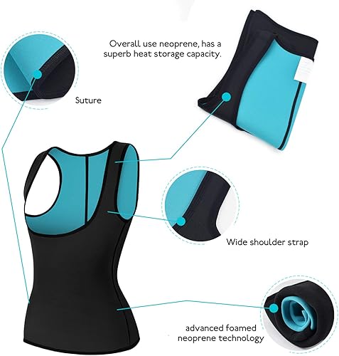 Miniatura 9 de Chaleco de sauna de neopreno para mujer, entrenador de cintura, sudor caliente, corsé delgado con cremallera, camiseta sin mangas para entrenamiento