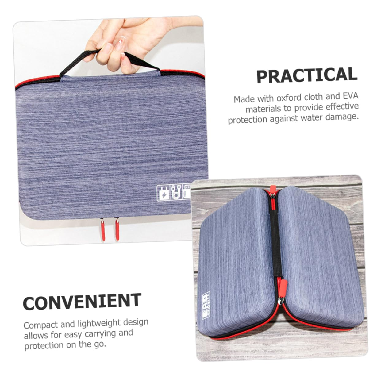 Bolsa Organizadora de Cables Rígida Oxford EVA Portátil