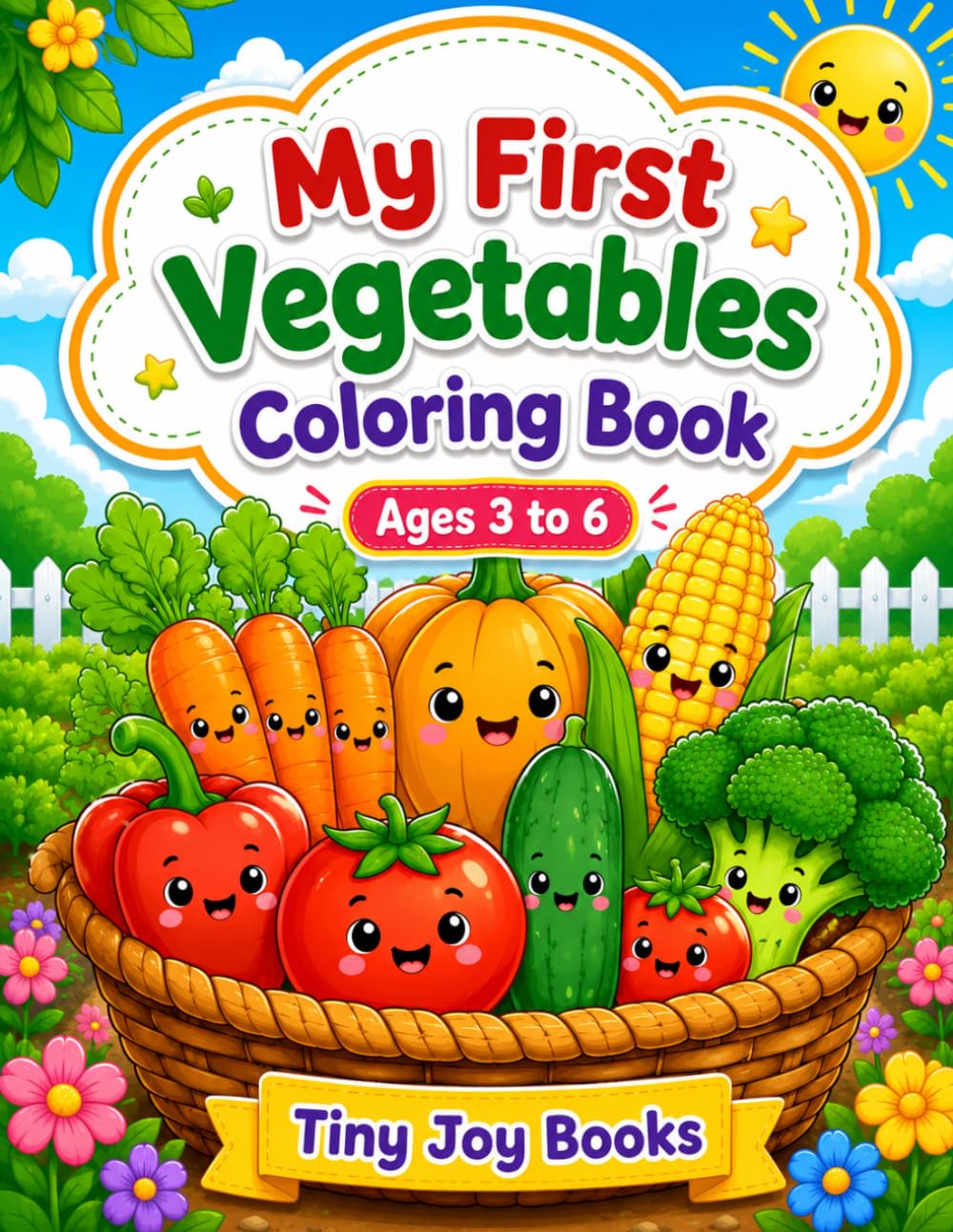 My First Vegetables Coloring Book: Fun and Easy Vegetable Coloring Pages for Kids Ages 3–6