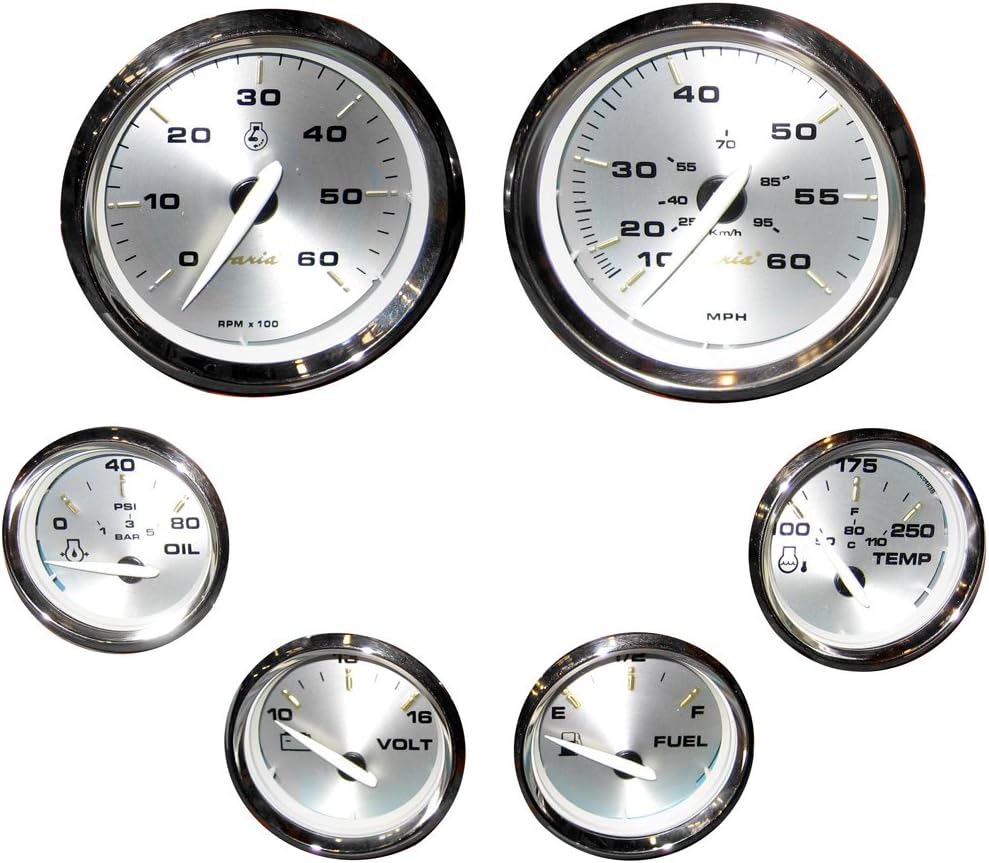 Faria Kronos Box Set Inboard Speedo Tach Fuel Volts Temp