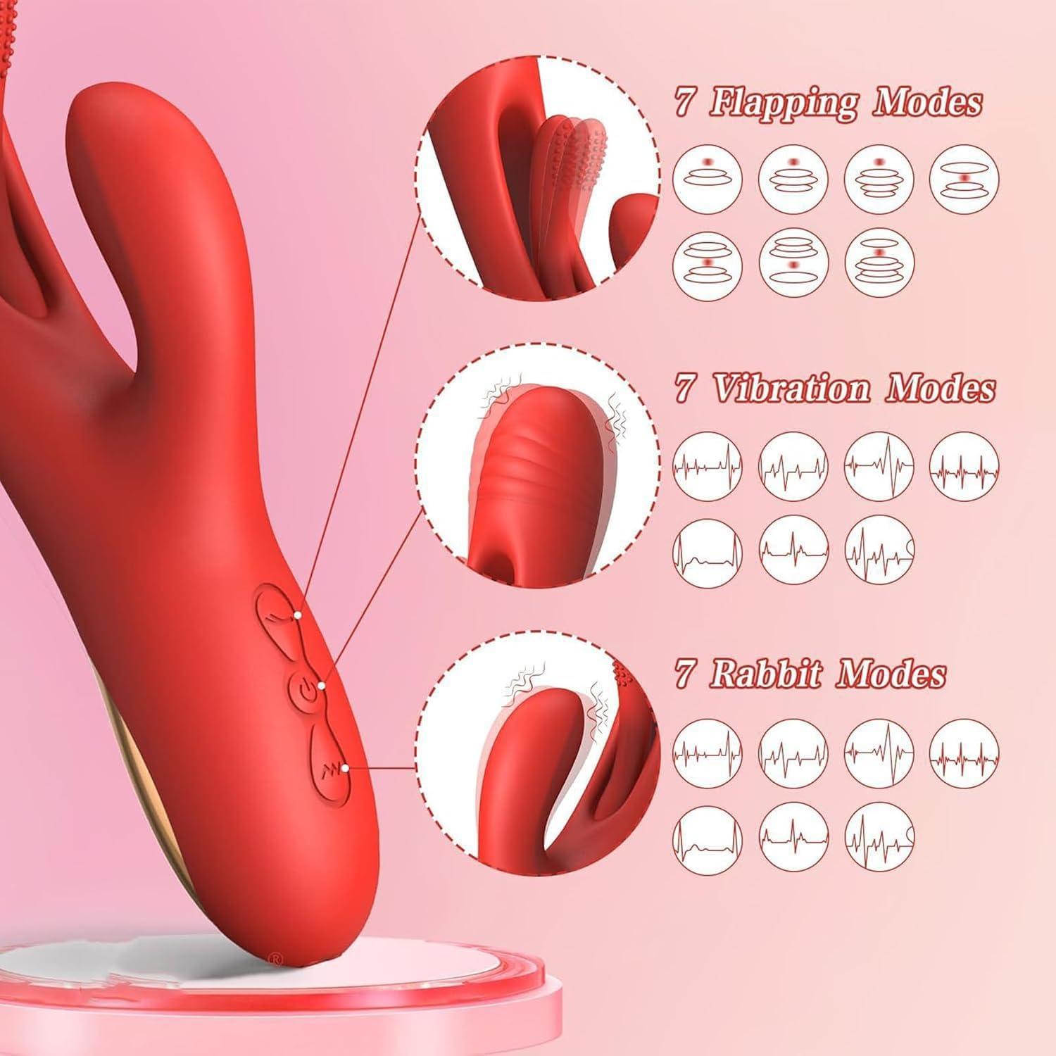 Vibratore Rabbit Sex Toys Dildo, Vibratore Clitoride con 9 Modalità di Vibrazione & Pulsazione, Vibratoreper Donna Professionale Sexytoysys Donna Vibrator Stimolatore per Clitoride Vibratoriper Donne