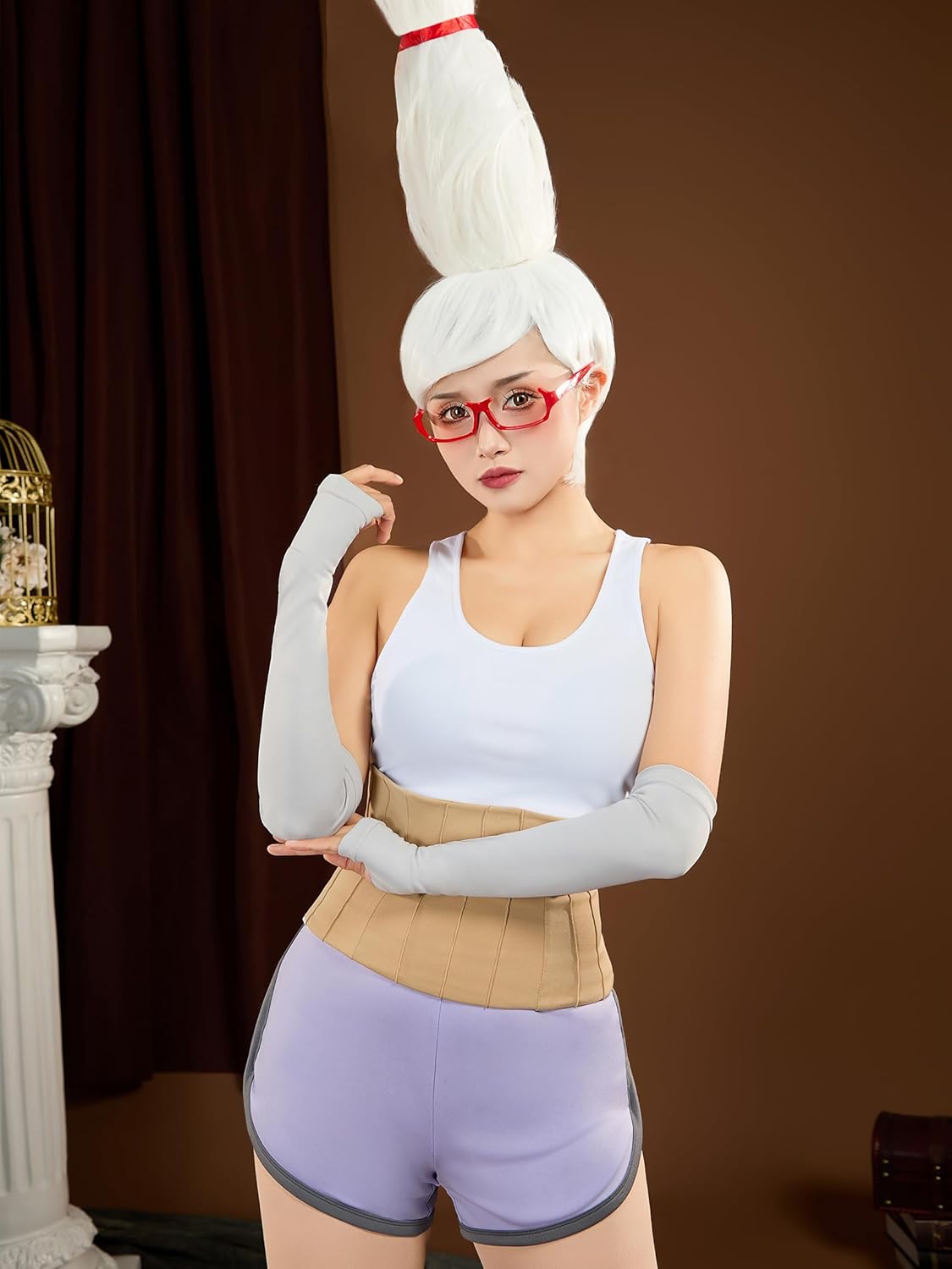 Cosplay.fm Women Anime Cosplay Costume Vest and Waistband with Shorts Eye Mask - Image 5