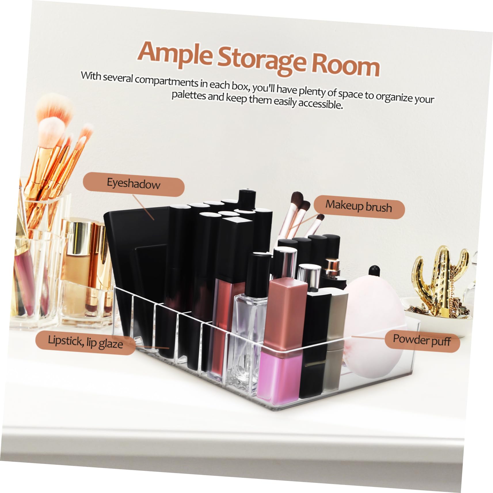 Contenitore Organizer per Palette Ombretti in Acrilico a 7 Scomparti