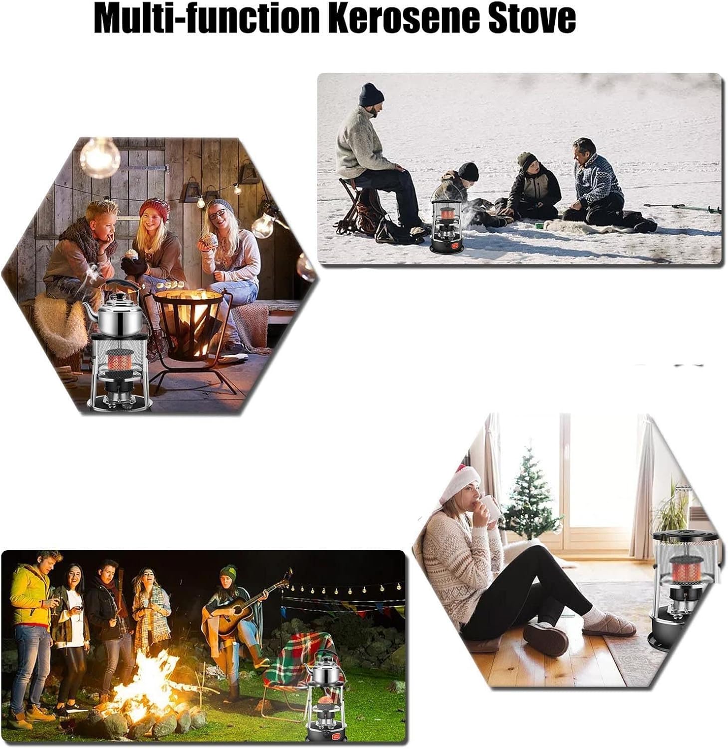 Kerosene Stove Heater, Portable Heater with 3 Wicks, Lightweight Indoor Kerosene Stove Heater