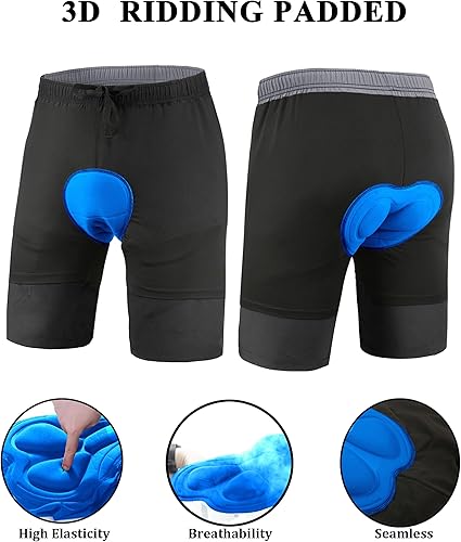 Miniatura 3 de Pantalones cortos de ciclismo de montaña para hombre, acolchados 3D, holgados, de secado rápido, ligeros, para ciclismo