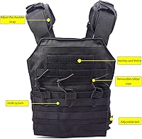 Vista 4 de Chaleco táctico Molle transpirable chaleco de entrenamiento de combate 1000D tela Oxford al aire libre Caza Chalecos suaves de aire Equipo deportivo