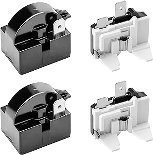 Wehhbtye 4 PCS 1 Pin Refrigerator Starter Relay QP2-4.7/4r7 and 6750C-0005P Overload Protector - Compatible With LG Compressor and Freezers