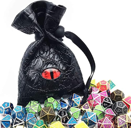 Miniatura 74 de Haxtec - Bolsa de almacenamiento para dados de piel sintética con cordón y diseño de ojo de dragón, para dados de D&D, monedas y accesorios, Mama