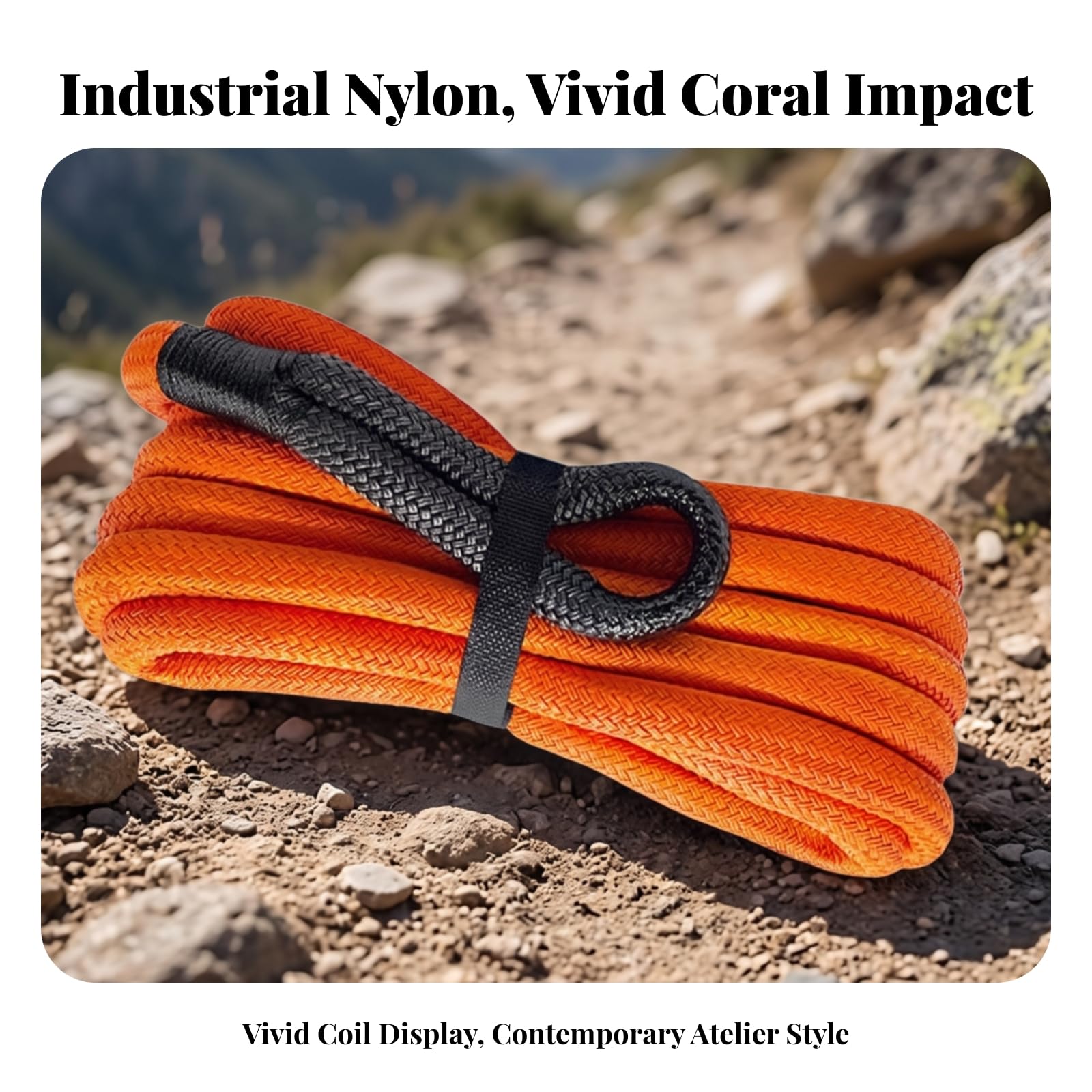 Fune di Traino Sicuro | Nylon Intrecci Alta Resistenza, Corda di Traino con Asole, Robusta, per Soccorso, Fuori, Automobilisti, Nero, 6m