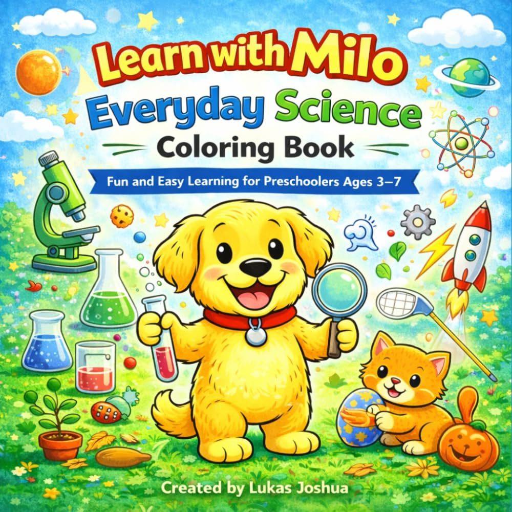 Learn with Milo: Everyday Science Coloring Book: Fun and Easy Learning for Preschoolers Ages 3–7