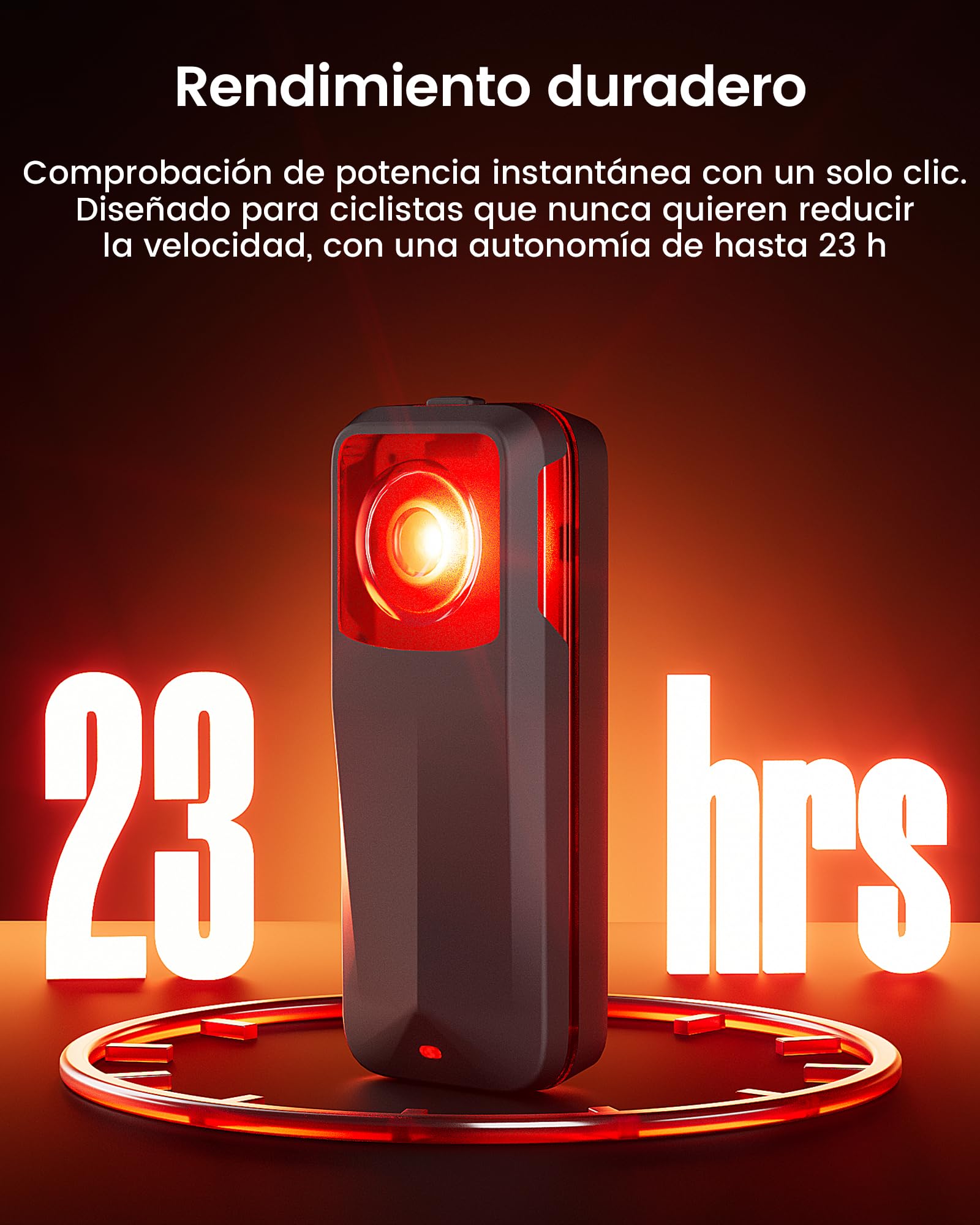 RAVEMEN NT201 Luz Trasera con Radar para Bicicleta, 80 Lúmenes Gran Angular y Brillante con Alerta Visual y Sonora Compatible con Ant+ para Conducción Urbana Diurna y Nocturna