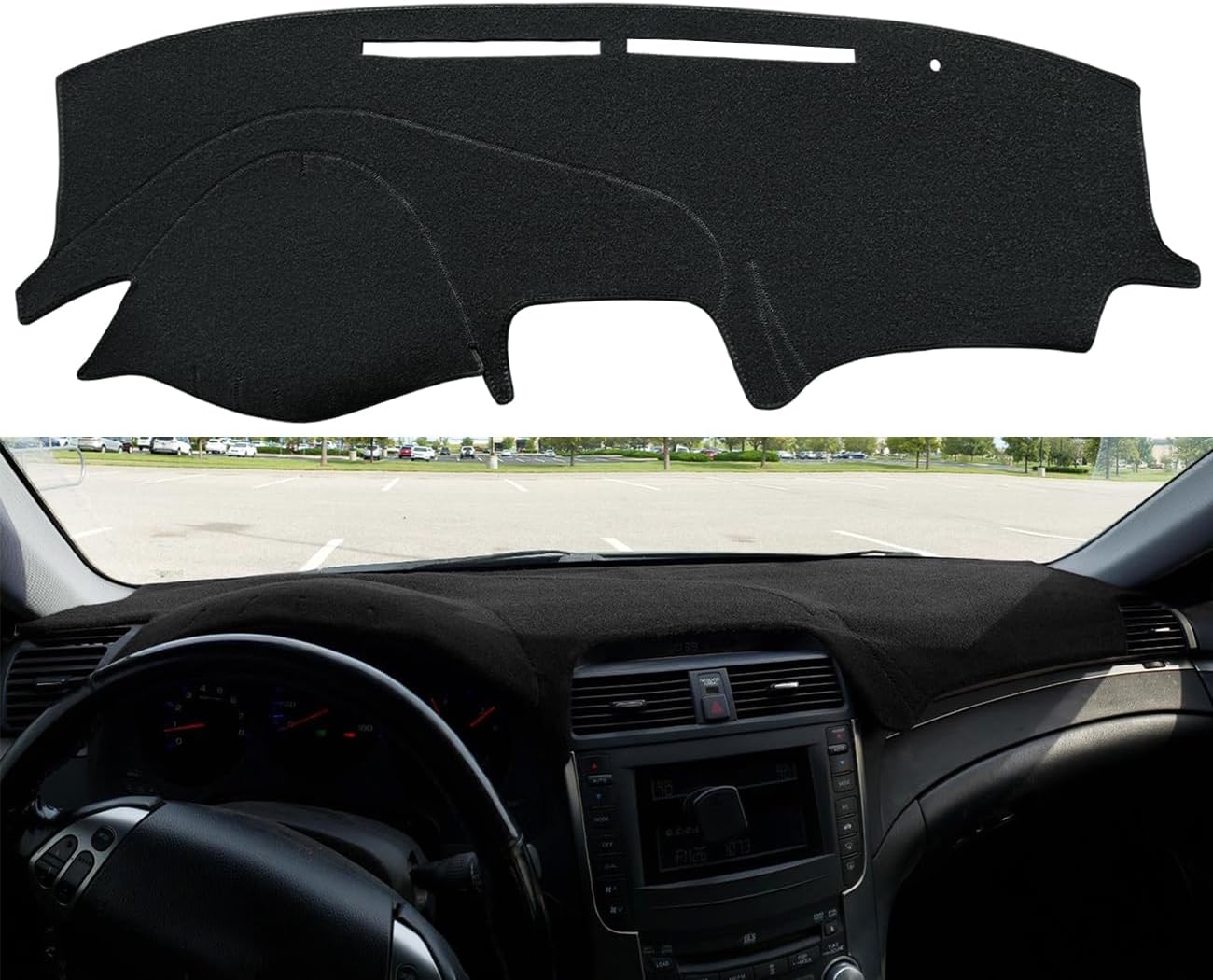 YIZ Custom Fit Black Dash Cover for Acura TL 2004-2008 w/ Climate Sensor, No Speakers/Light Sensor - UV Protection Mat Y02