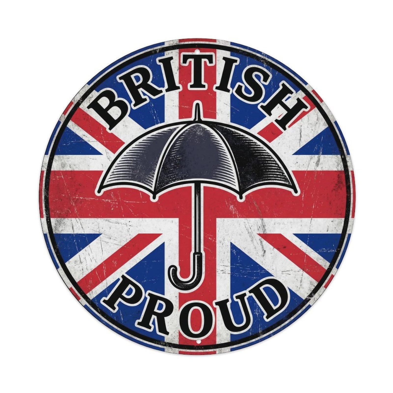 Olhnbad Style British Proud Umbrella Vintage Object Heritage Emblem Metal Tin Sign