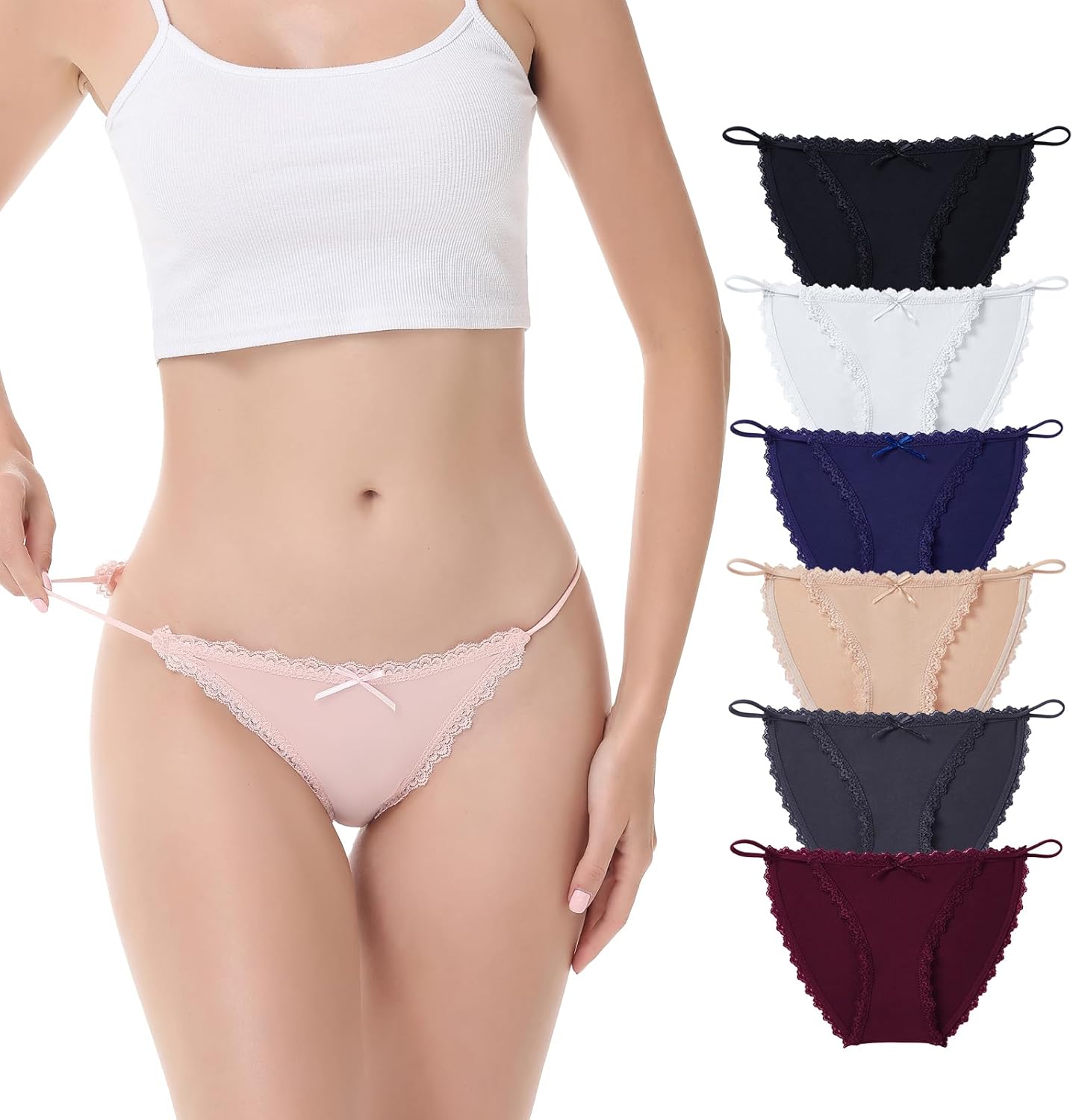 Camelia Cotton Underwear for Women Pack String Bikini pure cotton Panties Sexy Underwear Briefs