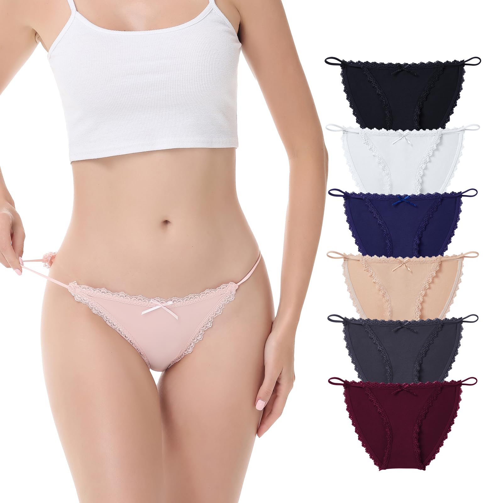 Camelia Cotton Underwear for Women Pack String Bikini pure cotton Panties Sexy Underwear Briefs