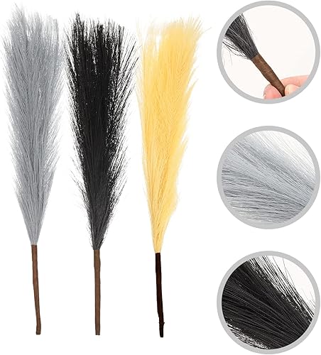 Miniatura 9 de iplusmile Ramos de hierba de las pampas artificiales, ramos de cañas de pampa, tallo de flores de tacto real, decoración para arreglos florales,