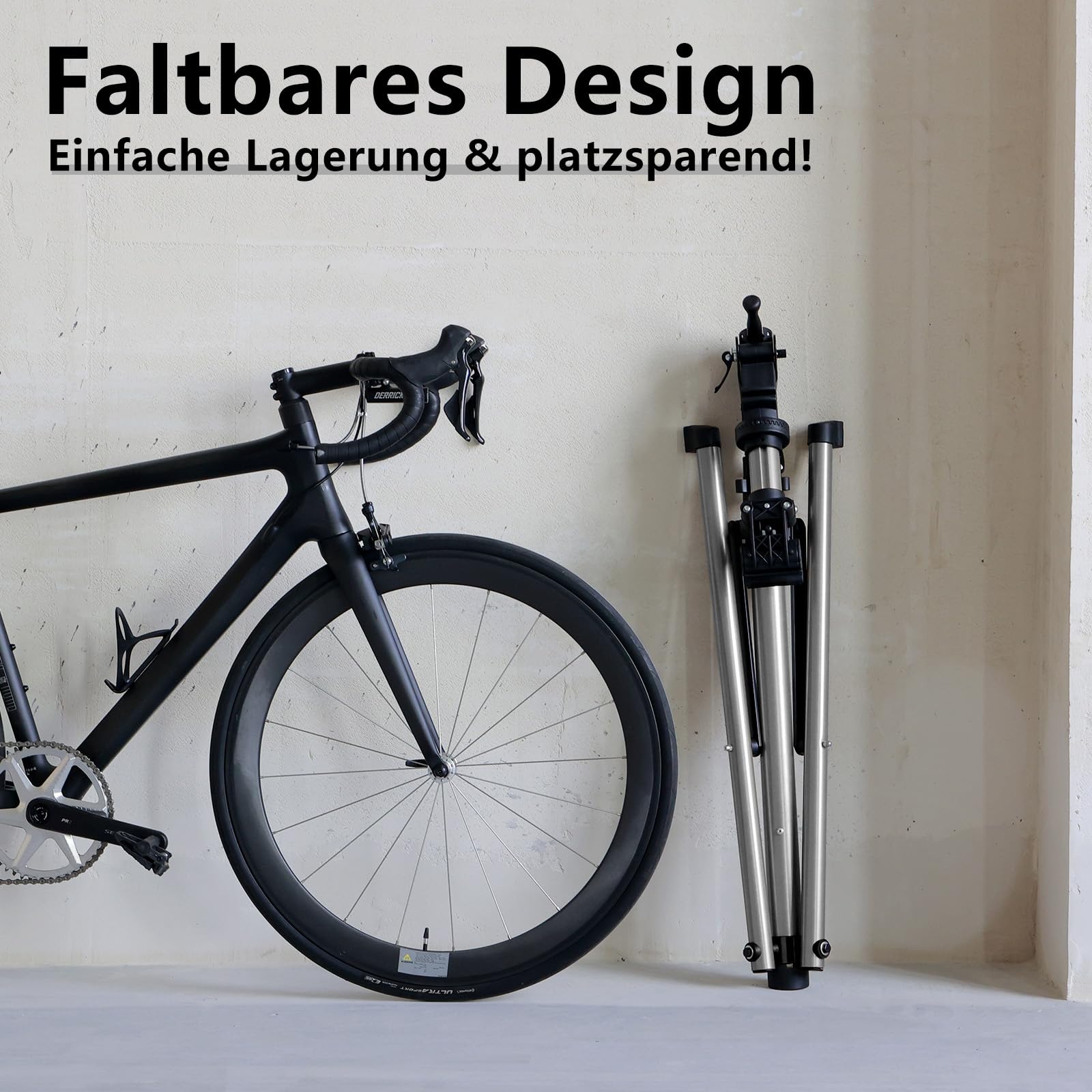 Urban Deco Fahrrad Montageständer Stabiler Reparaturständer aus Aluminiumlegierung, 50kg Kapazität, Höhenverstellbar bis 160cm, 360° Drehbare Halterung (Silver)