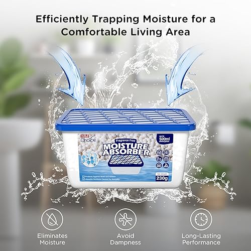 Miniatura 2 de W&E Choice Absorbedores de humedad, cajas de absorción de humedad portátiles para tu baño, armario y automóvil, deshumidificador sin fragancia,