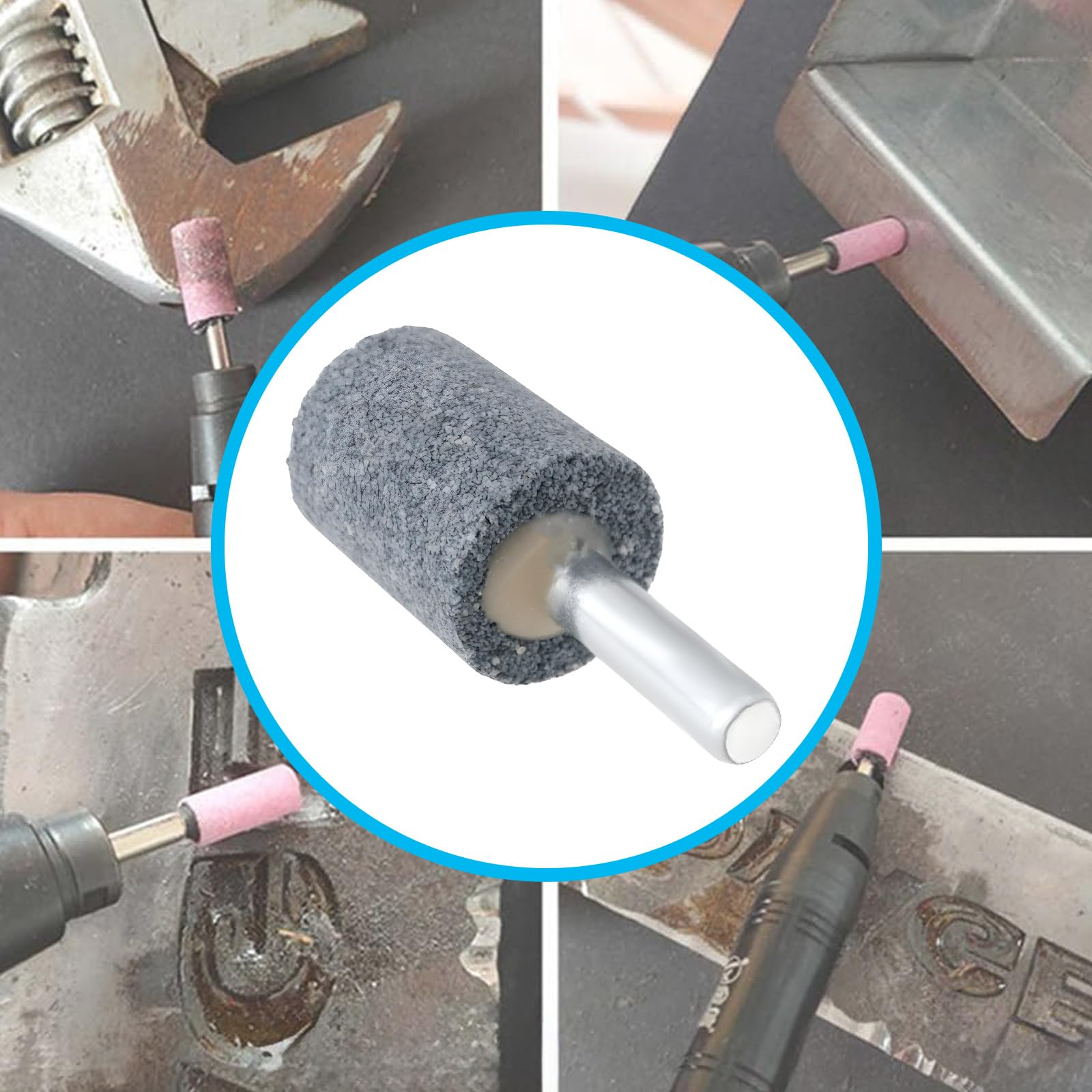 10 Pezzi Di Pietre Abrasive Cilindriche Da 6 Mm Montate Su Una Punta Da Trapano Per Lucidatura 6x20x26 Mm
