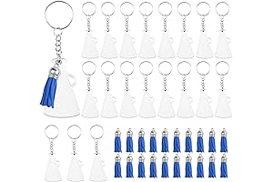 40 Pack Cheer Megaphone Key Chains with Tassel for DIY Cheerleading Crafts,...
