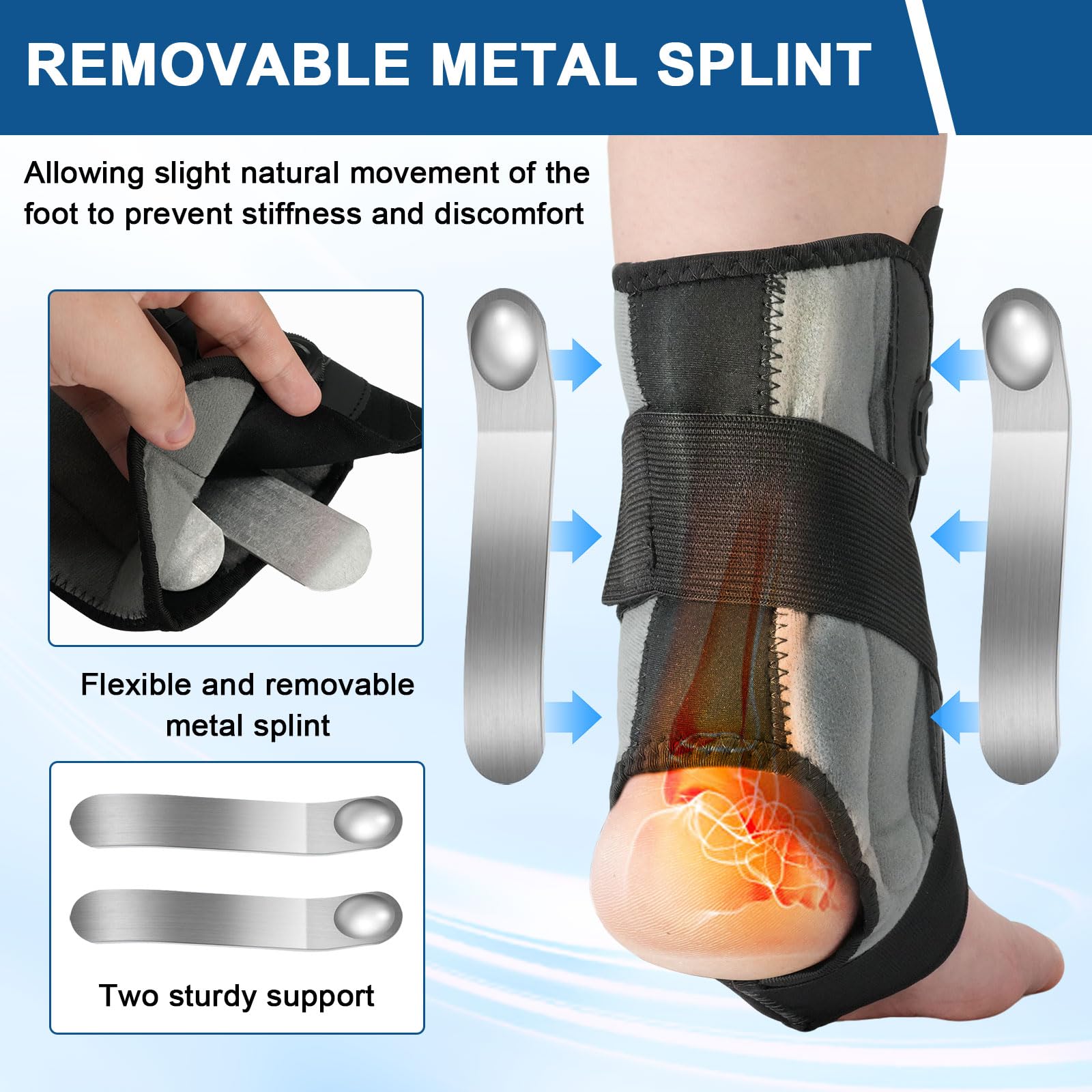Tobillera Ajustable con Botón Giratorio, Estabilizador para Soporte y Compresión para Lesiones en el Tobillo, Esguinces de Tobillo, Tendinitis,Deportiva - L