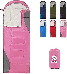 Elevon Saco de dormir para adultos, adolescentes, crianças, clima frio, quente, portátil, impermeável e leve, compacto com saco de compressão, para 3 a 4 estações, acampamento, mochila, caminhadas,