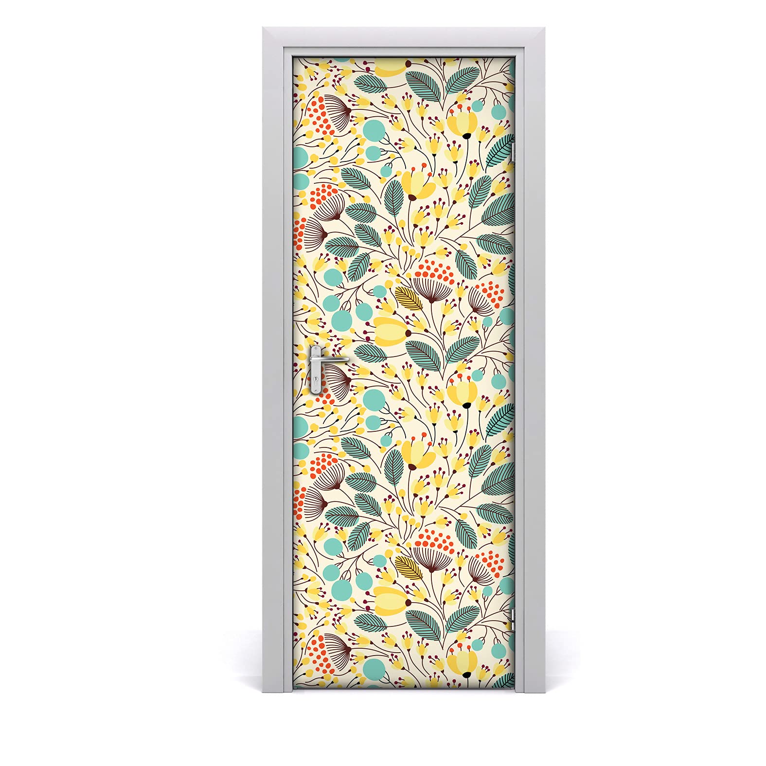 Papier peint sur la porte 85x200cm pour masquer les imperfections