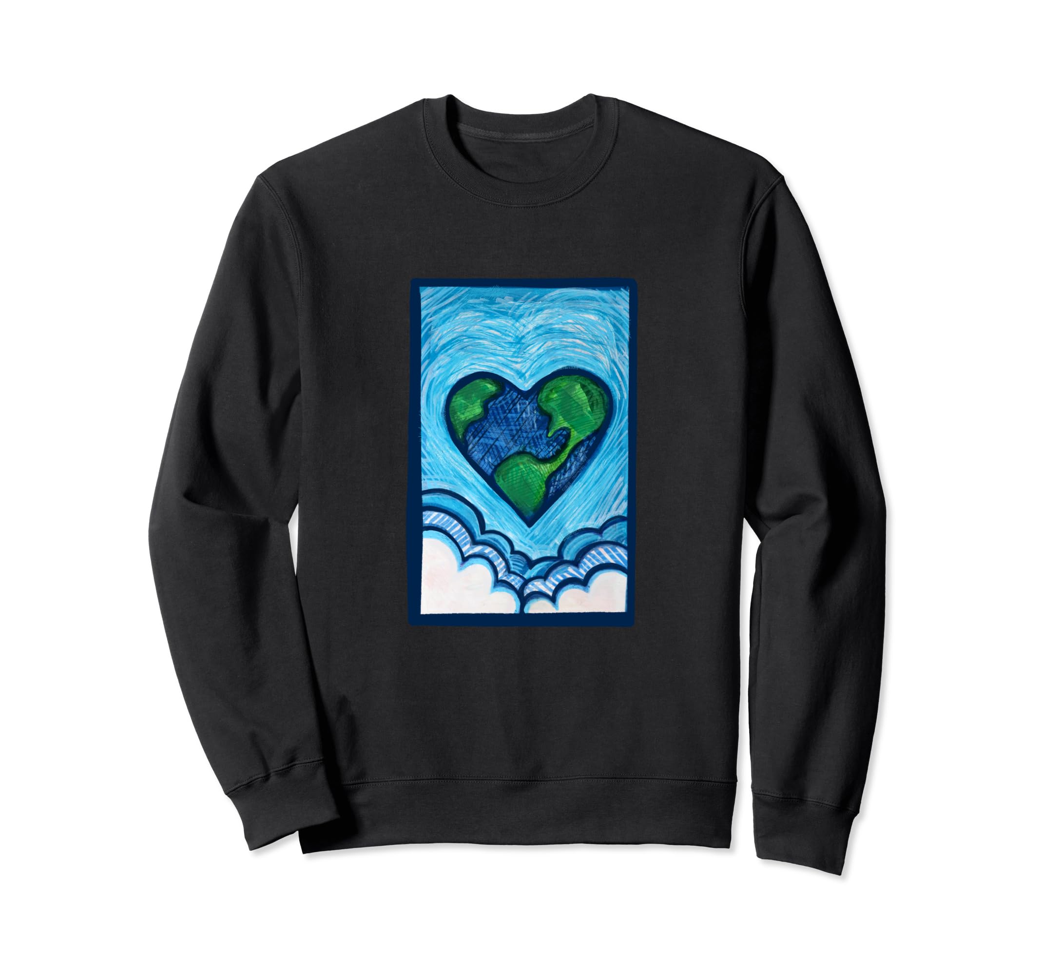 Earth Day Every Day Artistic Heart Earth Sweatshirt