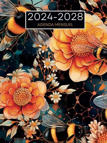 Agenda mensuel Couverture Rigide sur 5 ans (2024-2028) : Organisation, Productivité et Planification: Planifiez votre vie sur cinq ans avec ce ... professionnels, les étudiants et les familles