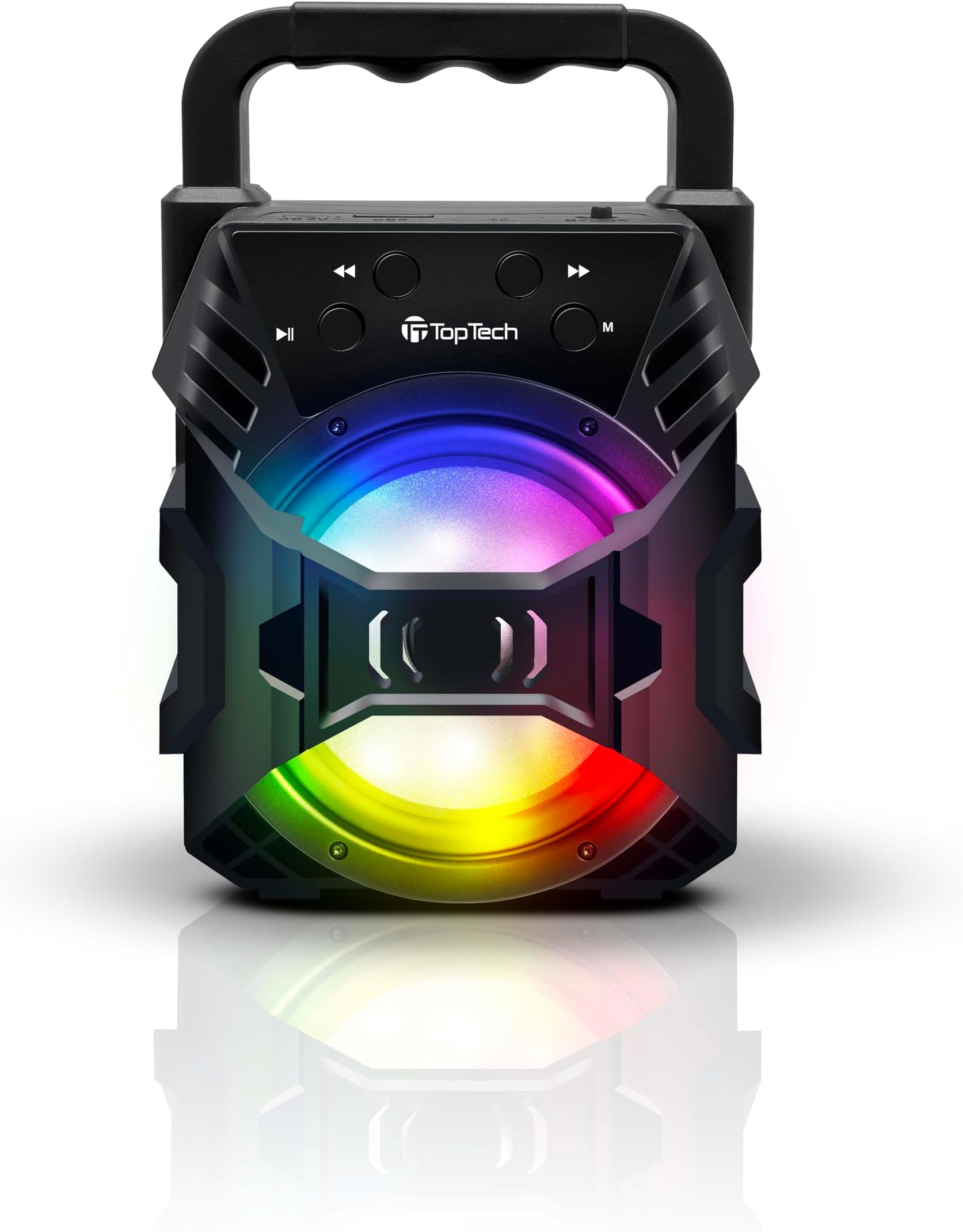 Top Tech Audio Blade-4 400W Bluetooth Speaker, Portable 3-Inch Wireless Speaker with LED Lights, TWS Functionality, Karaoke Mode, 6-Hour Rechargeable Battery, USB Drive, TF Card, AUX, FM Radio, Black