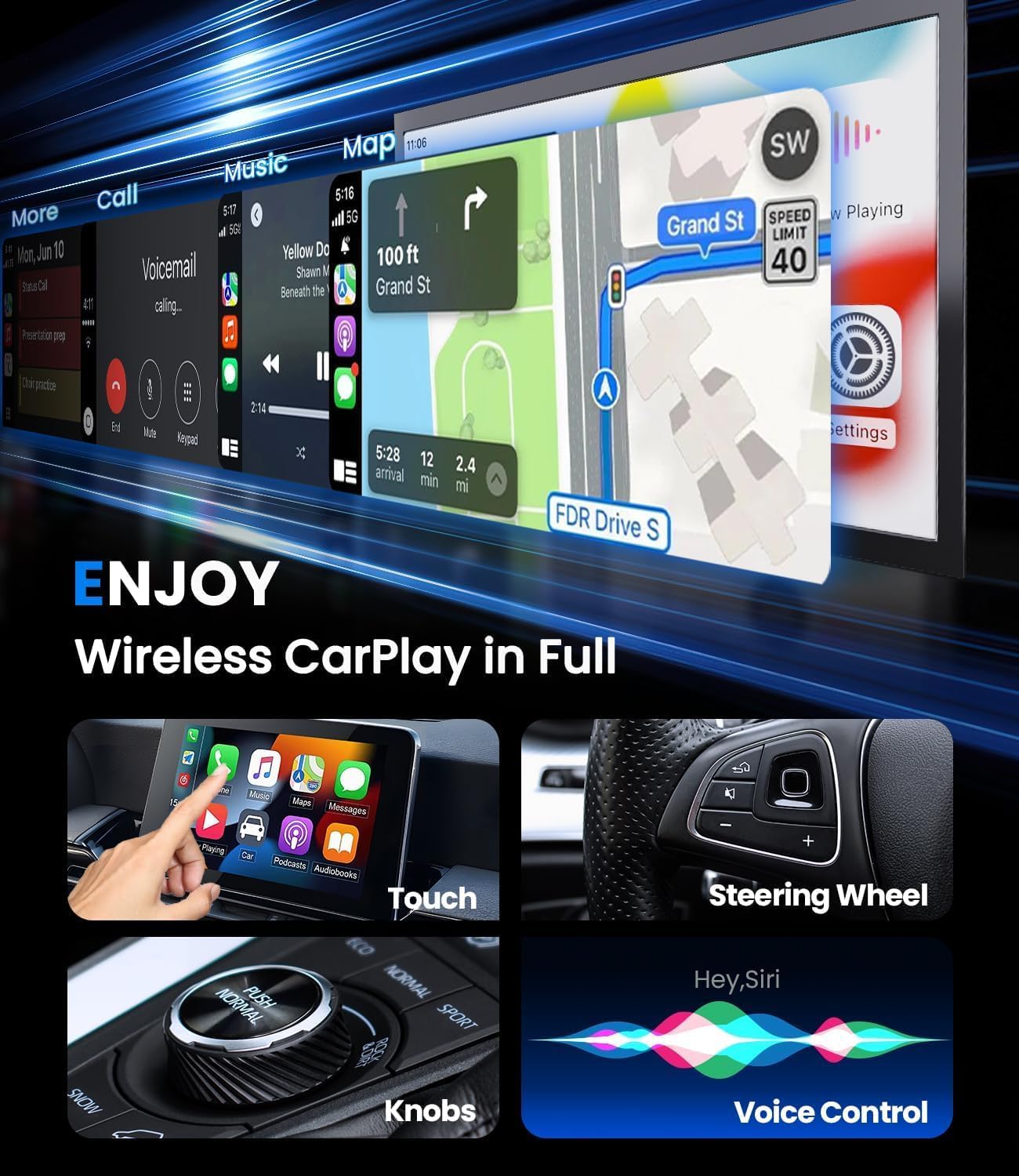 CarPlay 3-in-1 draadloze adapter voor iPhone - Wireless CarPlay Mirror Link Plug & Play, Mini USB / Type-C Car Play stabiele adapter, ondersteunt iOS 10 en alle voertuigen met kabel CarPlay 3-in-1 draadloze adapter voor iPhone - Wireless CarPlay Mirror Link Plug & Play, Mini USB / Type-C Car Play stabiele adapter, ondersteunt iOS 10 en alle voertuigen met kabel