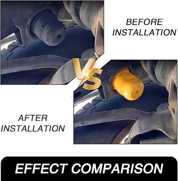 Pack-4 Car Front Lower Suspension Bump Rubber Pad, Replacement 15153958 15039397, Front and Rear Side Control Arm Bumper Shock Absorbing Block, Compatible with Cadillac Chevrolet GMC (Yellow)