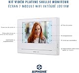 Kit portier vidéo JOS1VW avec moniteur mains libres 7'' - 130413 - Aiphone - 2