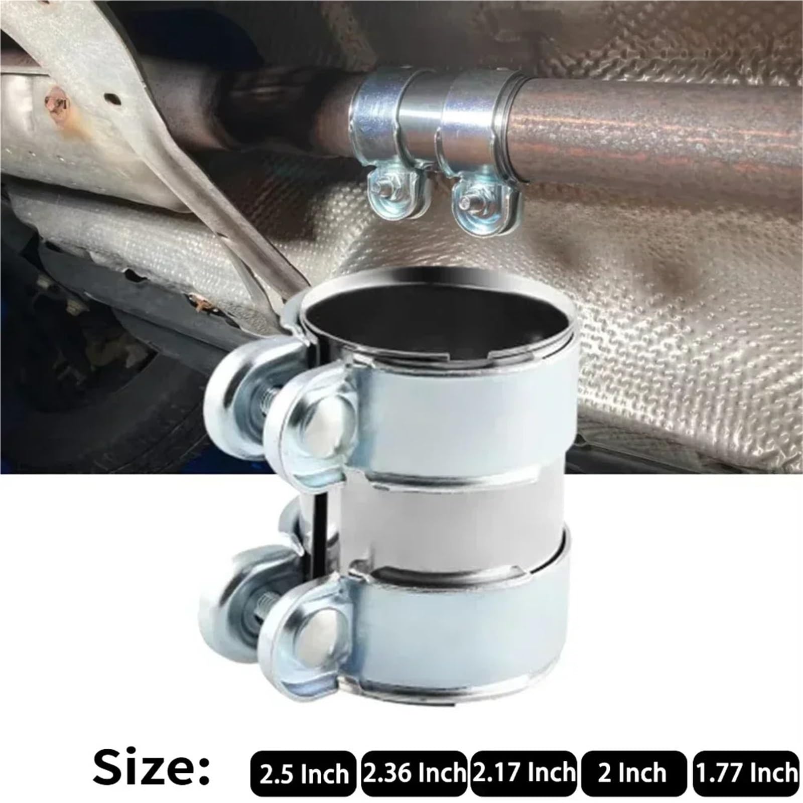 Edelstahl-Schlauchschellen, Auspuffrohrschelle, V-Band-Klemme, Edelstahl, for Motorrad, Auto, mehrere Größen(2.5inch)