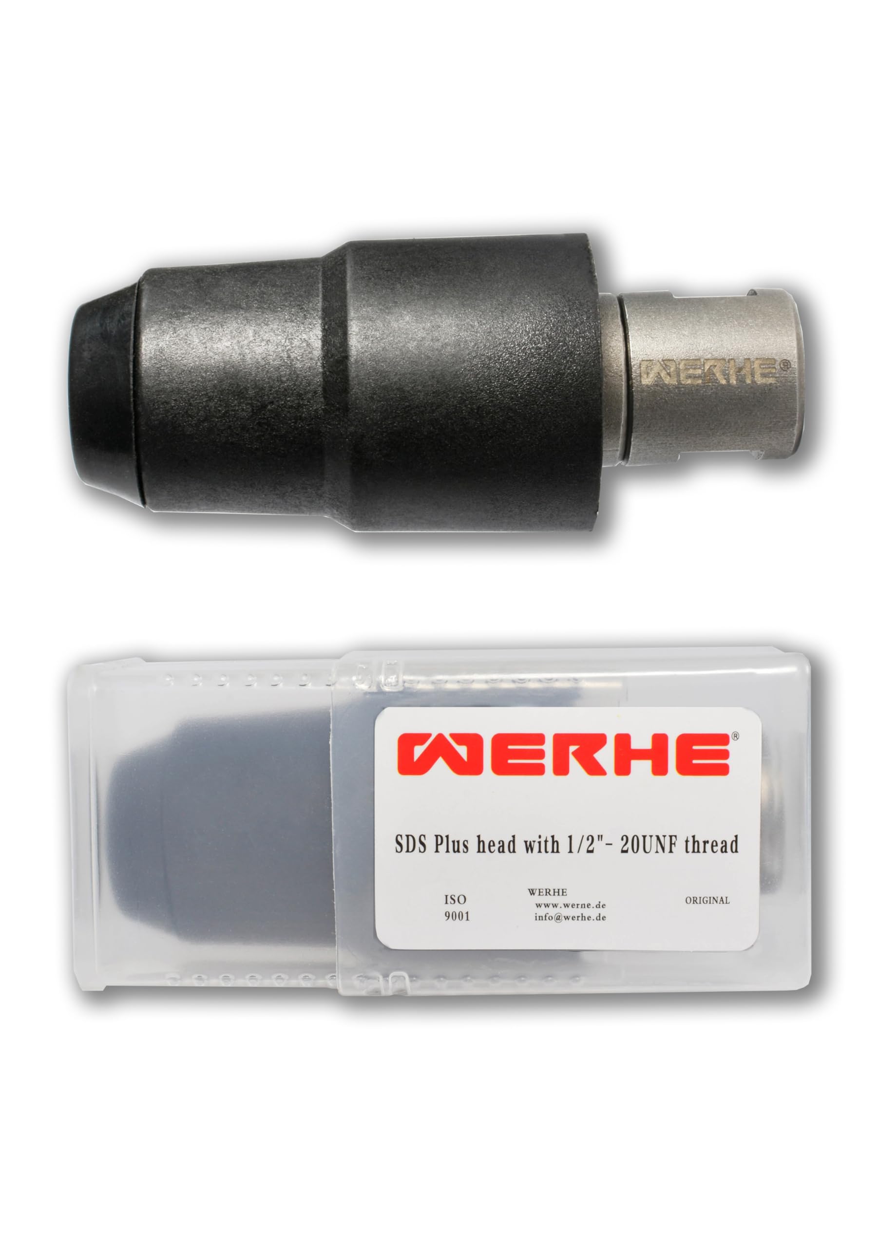 UNF WERHE Adaptateur de Mandrin SDS Plus Vers 1/2-20 | pour perceuses à percussion, métal, plastique, largeur 42 mm, longueur 102 mm, 380 g, changement rapide, clé standard