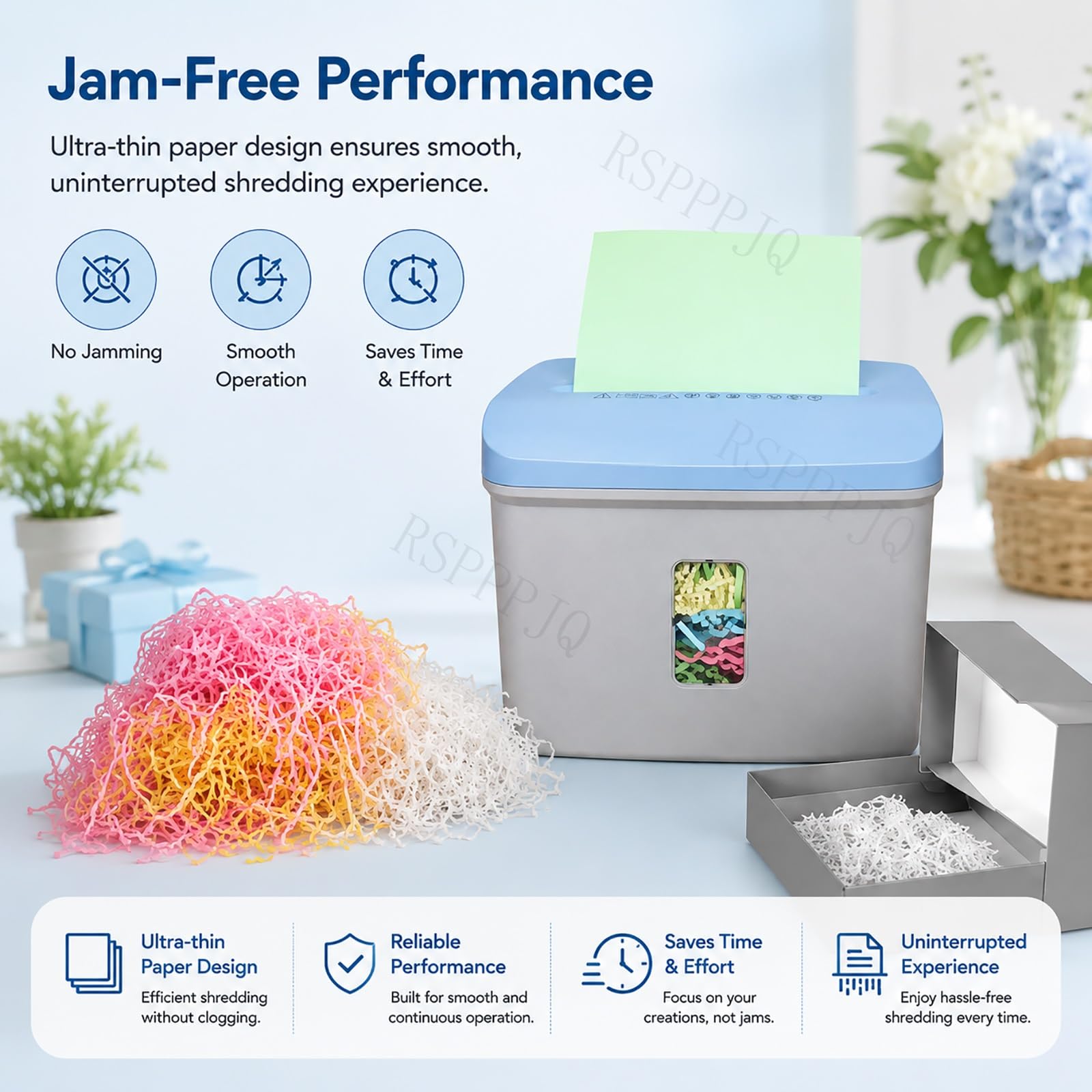 Schneidepapiermaschine,geschreddertes Knisterpapier,7,5 l großes Fassungsvermögen mit Sichtfenster,automatische Start-/Stopp-Funktion,for 25 g/70 g A4-Papier