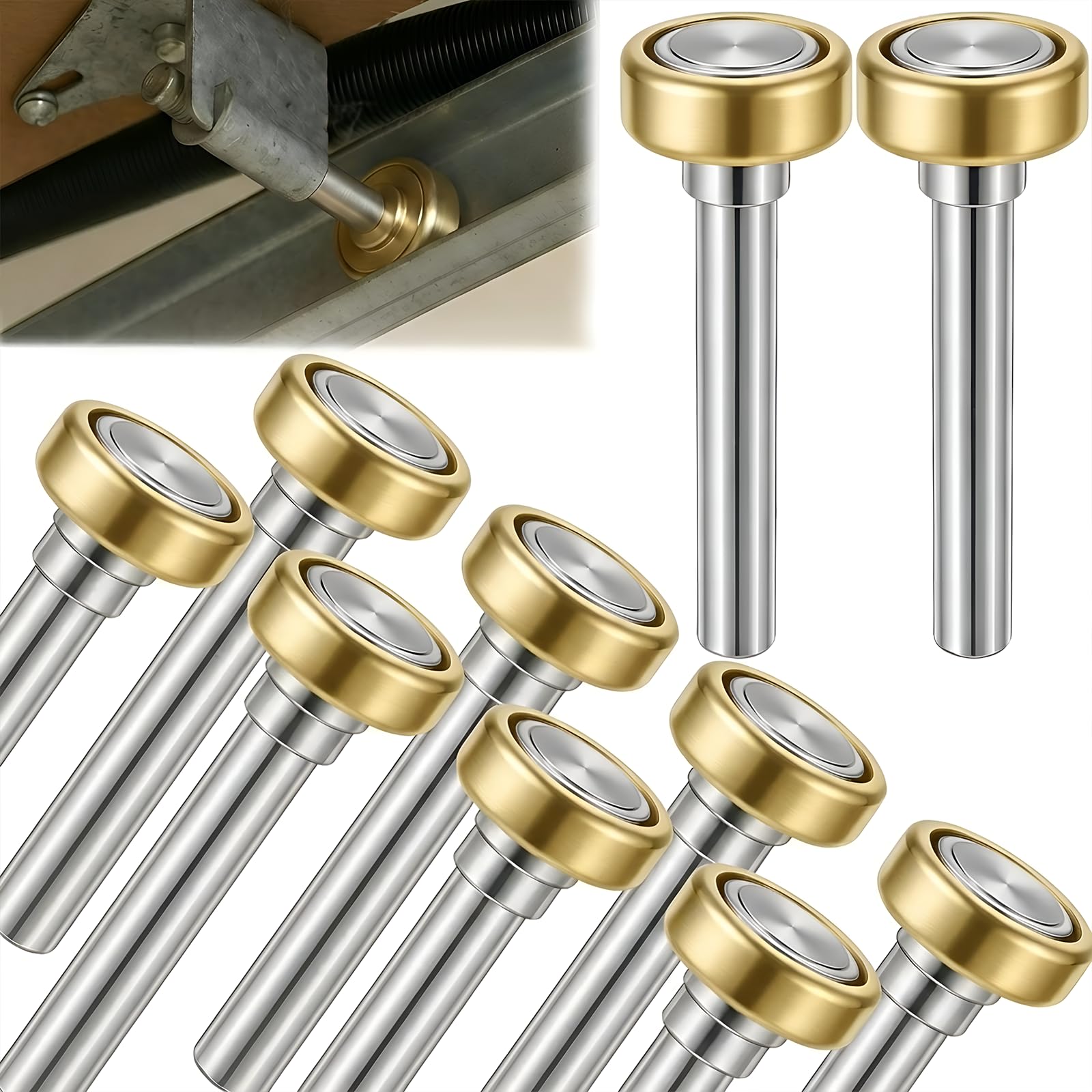 Photo 1 of 10 Pack 1" Truck Trailer Door Rollers,Box Truck, Heavy-Duty Truck Trailer Door Wheels Rollers Replacement Parts Hardware,Commercial Vehicle Doors 7/16'' Diameter X 2-3/4'' Long Rod