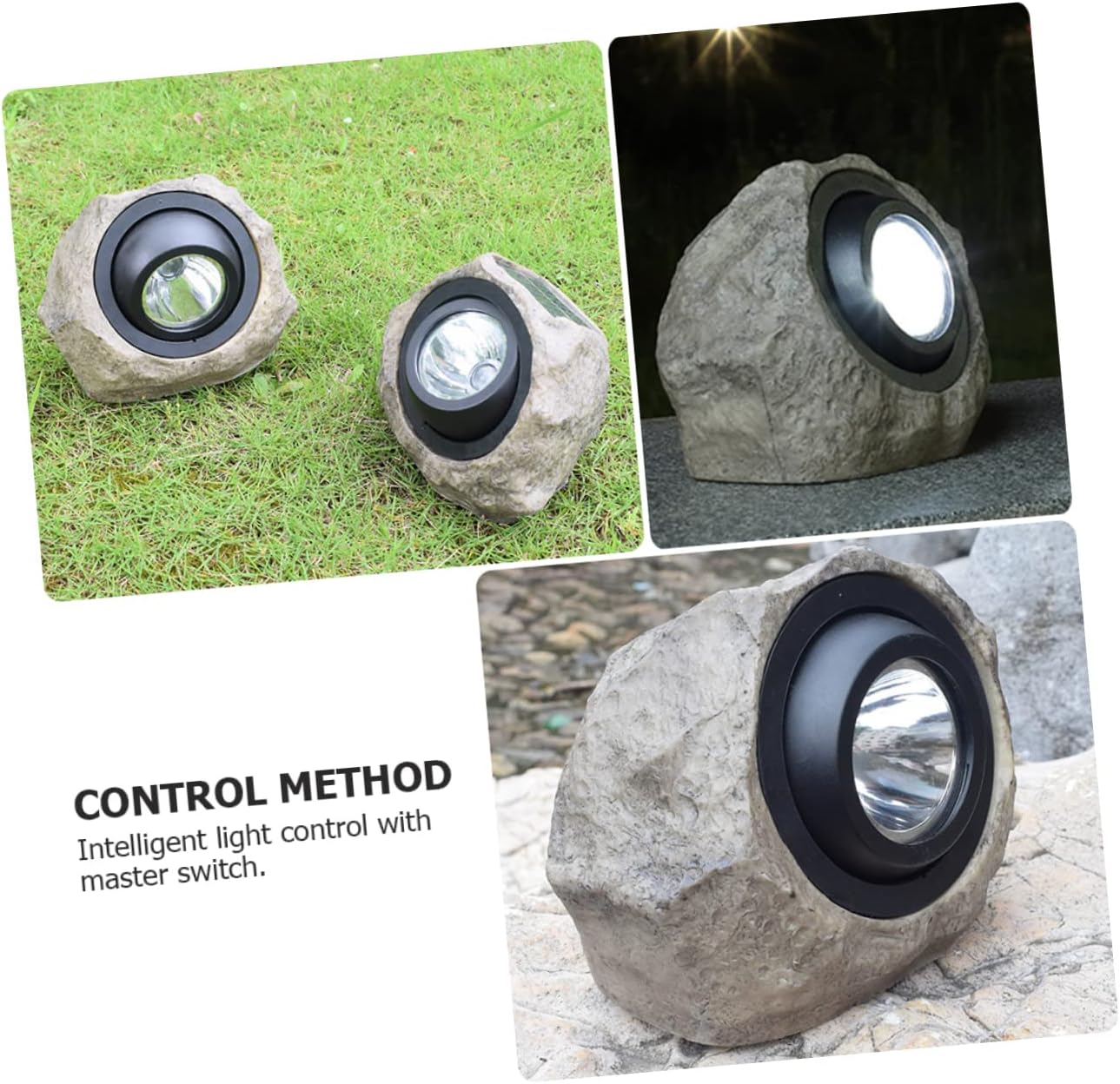 TOYANDONA Solar Simulated Stone Lamp for Outdoor Garden Waterproof Solar Yard Decorative Light for Patio and Lawn Decor
