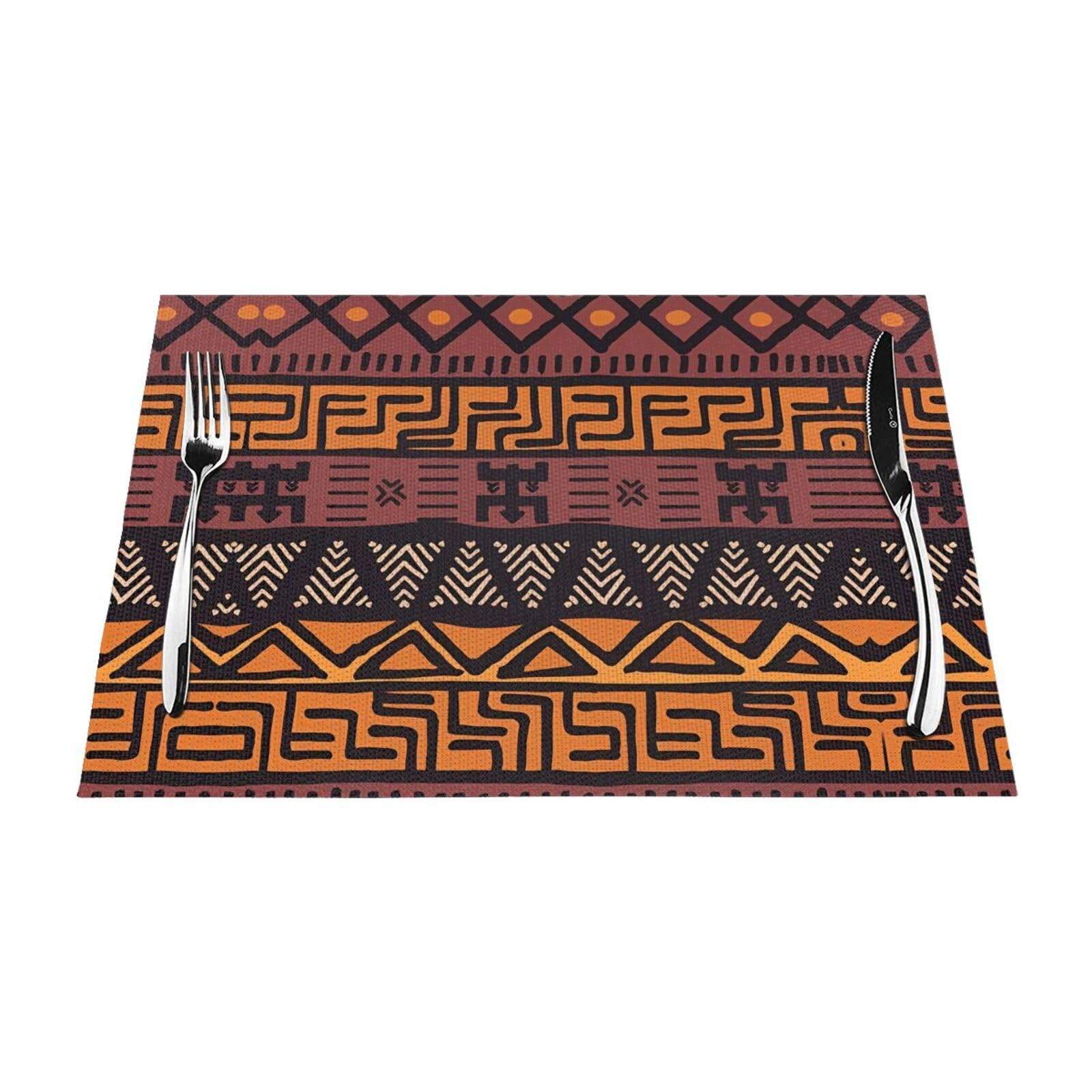 Set de table africain haut de gamme HYTTER | Matière thermorésistante et durable, lot de 6