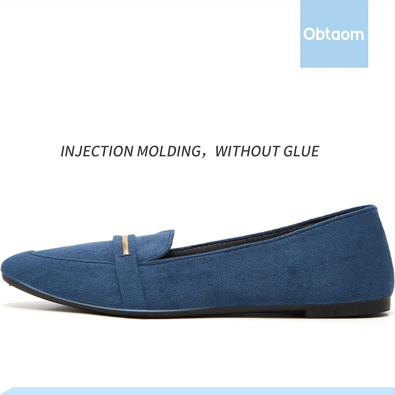 Obtaom Women's Pointy Toe Loafer Flat Comfortable Faux Suede Work Shoes,Cute Penny Loafer Slip On Ballet Flat - Image 2